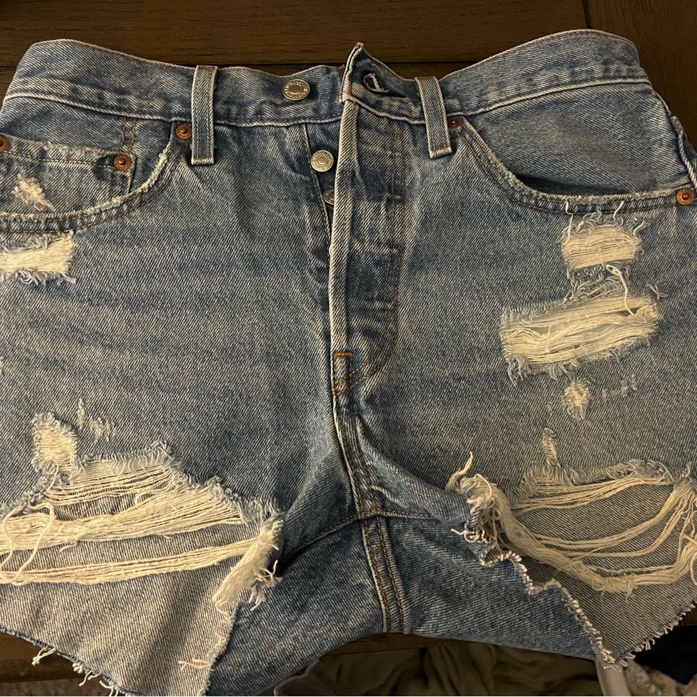 Distressed Denim Shorts